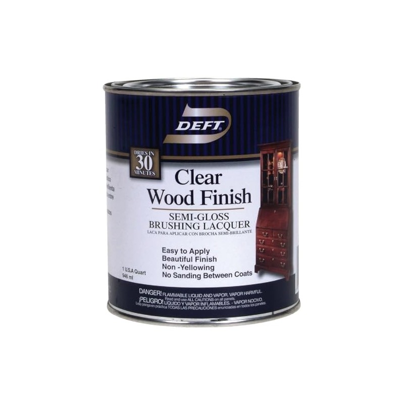 Deft DFT011/04 1 Quart Semi Gloss Clear Wood Finish Brushing