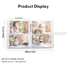 Photo Albums 4x6 Pictures – 152 Pockets Vegan Leather Cover Memory Album Book, Suitable for Family Wedding Boys Girls and Babies Storage (Purple)