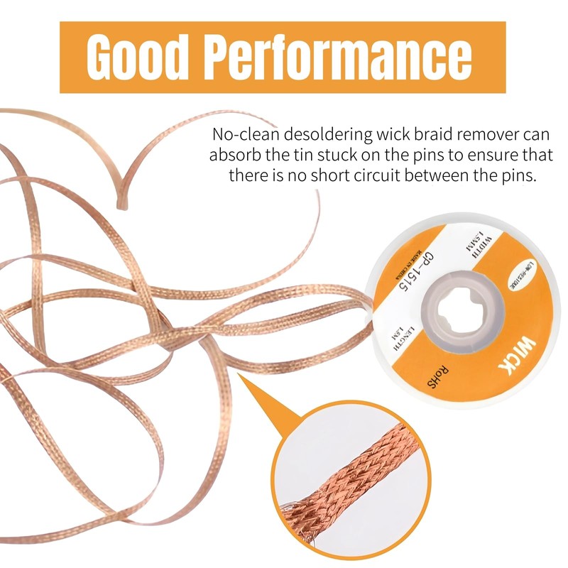 RuiChy Solder Wicks 6pcs Soldering Wire Desoldering Wick 1.5mm Width