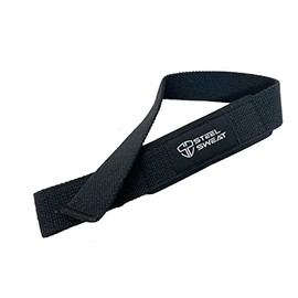 Steel Sweat Lifting Wrist Straps for Weightlifting, Bodybuilding, Powerlifting, Strength Training, & Deadlifts - Padded Neoprene with 18 inch Cotton (Black, Large)