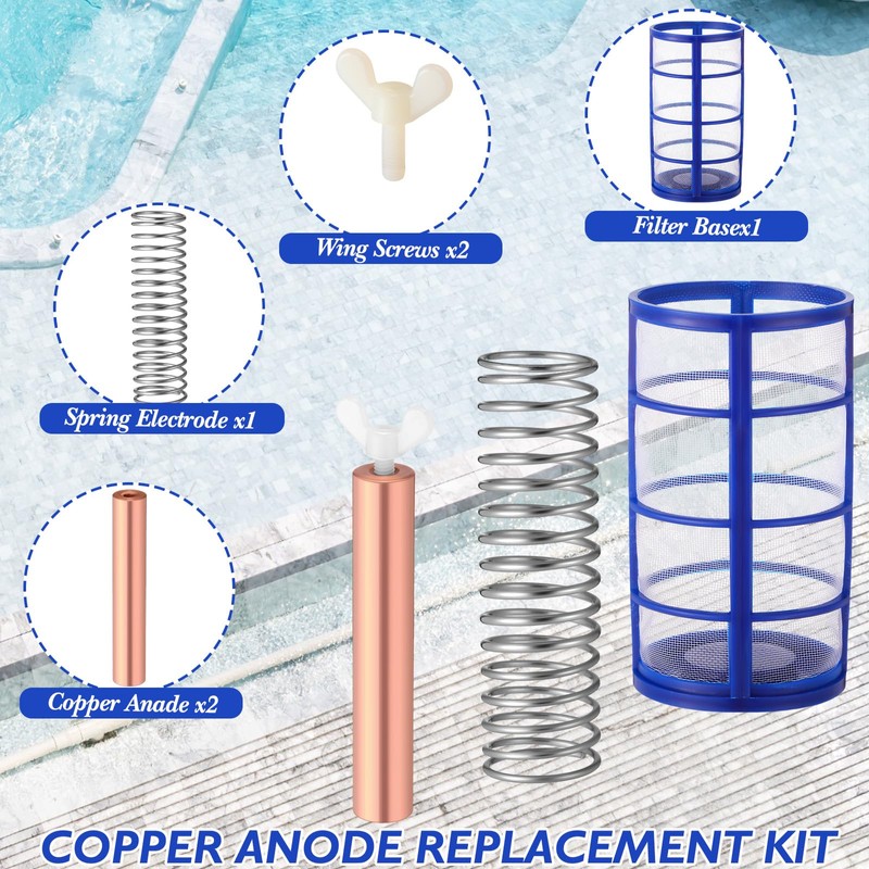 Qualirey 6 Pcs Copper Anode Replacement Kit Solar Pool Replacement