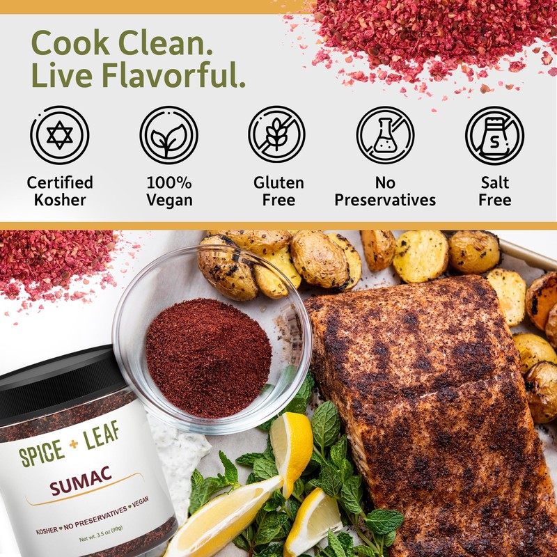 Premium Ground Sumac Spice by SPICE + LEAF - Vegan