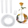 Doafoce Flower Vase Silicone Moulds Epoxy Resin Planter Silicone Mould with 3 Test Tubes Vase Resin Mould for Hydroponics Plants Cuttings Office Home Decoration