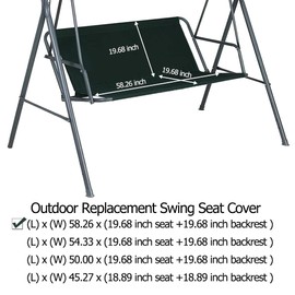 StorMaster Outdoor Replacement Swing Seat Cover Patio Swing Cover Chair Bench Replacement Cover Heavy Duty Canvas Waterproof Swing Seat Cover 58.26 x 19.68 x 19.68 Inch