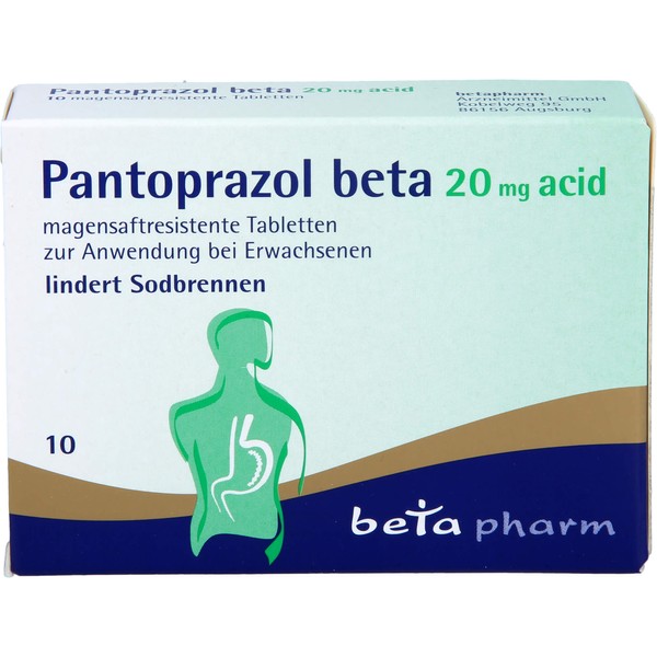 betapharm Pantoprazol beta 20 mg acid Tabletten lindert Sodbrennen, 10 St. Tabletten
