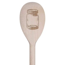 30cm 'Single Glass Jar' Wooden Cooking Spoon (SO00025645)