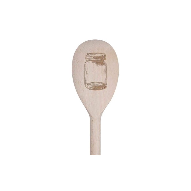 30cm 'Single Glass Jar' Wooden Cooking Spoon (SO00025645)