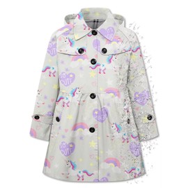 Betusline Girls Rain Jackets Lightweight Waterproof Hooded Trench Coat Windbreaker Raincoats for Girls,Waterproof-Rainbow Beige,13-14 Years = Tag 170
