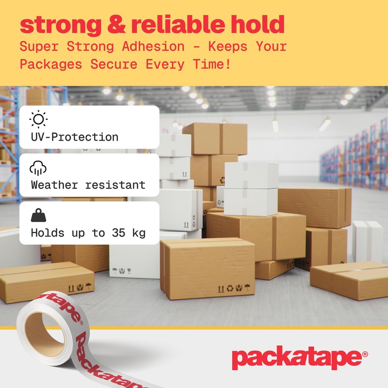 Packatape Packatape - 6 Rolls Per Pack 48MM x 66M