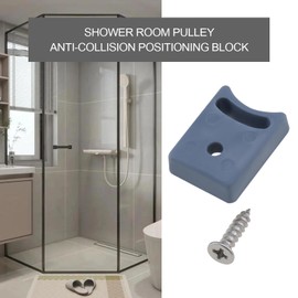 SG Store 8pcs Shower Door Pulley Limit Block Sliding Door Stopper with Screw Anti Collision Protection Block Suitable for Shower Door Pulley Buffer Accessory 25x18x7mm