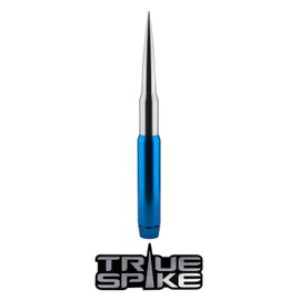 TRUE SPIKE 9 inch Blue Silver TIP PENETRATOR Fat Bullet Antenna with Anti-Theft + Copper Coil in Heavy Gauge CNC Machined Billet Aluminum Short Compatible with Jeep Wrangler JK JKU JL JLU