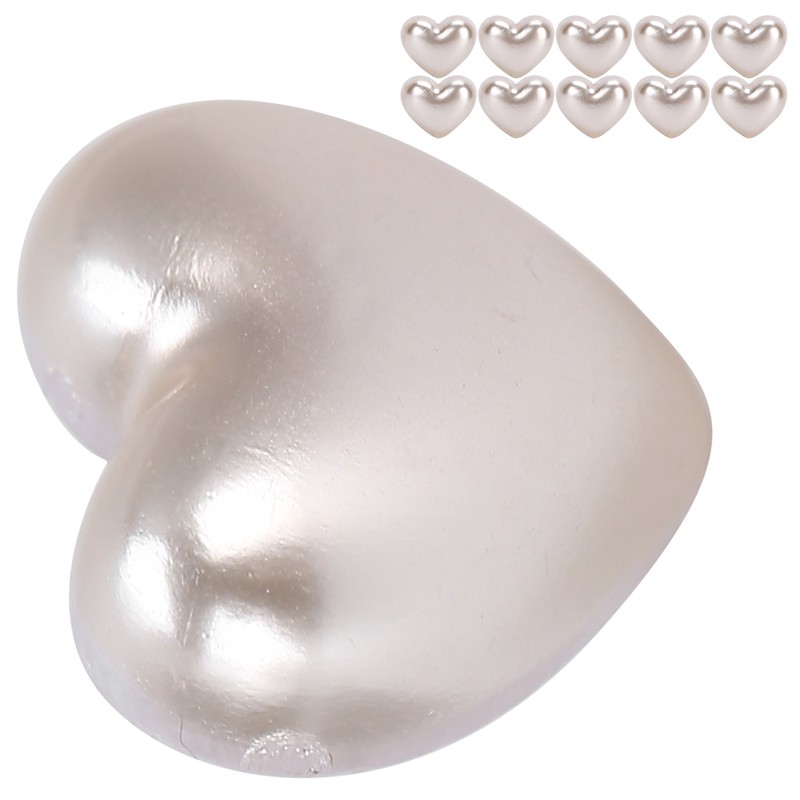 10pcs Heart Beads Imitation Pearls Beads Nail Art Decoration DIY