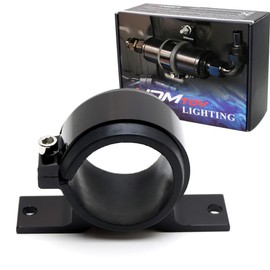 iJDMTOY 2-Inch Black Aluminum Car Water/Fuel Pump or Oil Catch Can O-Ring Mounting Bracket w/Rubber Insert