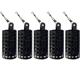 5 Pcs Fishing Bait Cage, Round Metal Fishing Carp Feeder Open Ended Swim Feeders with Swivel for Carp Salmon Coarse - 10g