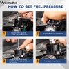VVORHSBELL Fuel Pressure Regulator, Adjustable 0-140 PSI Aluminum Universal Fuel