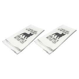 Kitchen Housewarming Gifts So My Frenchie Can Have A Better Life Bulldog 2 Pack Kitchen Tea Towels White