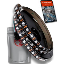 AZDelivery 5M WS2812B 60 LEDs/m 60 Pixels/m LED Strip RGB Addressable LED Strip with 5050 SMD LEDs IP20 Black Not Waterproof