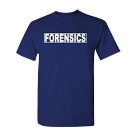 Forensics - Novelty Duty Investigator Crime - Mens Cotton T-Shirt, XL, Navy
