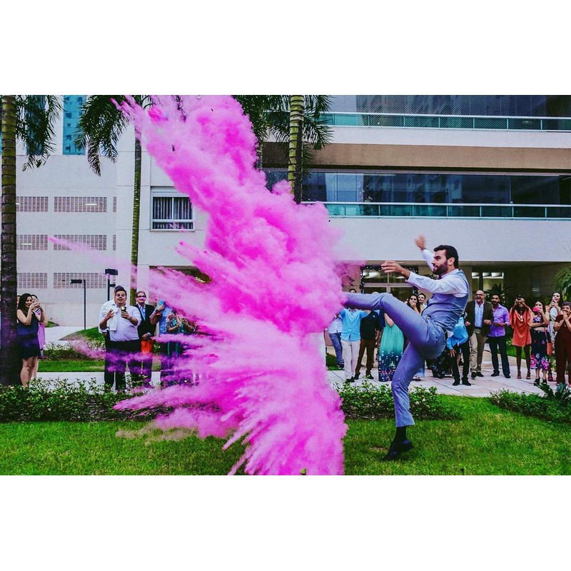 Gender Reveal Soccer Ball with Pink and Blue Powder