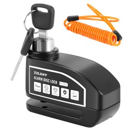 ZELENY Brake Disc Lock Alarm 110 dB Motorcycle Lock Motorcycle Lock Alarm System with 1.5 m Recall Cable and Lock Bag, Disc Brakes Lock for Moto Bicycle Moped Vespa (Black)