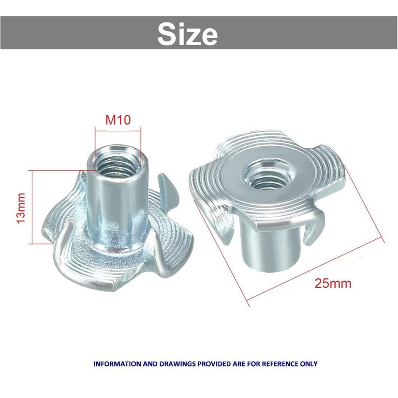 TERF® M10 (10mm) X 13mm Steel 4 - Pronged Tee