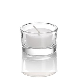 Elivia Clear Tealight Candle Holders - Set of 18, Round Glass Candle Holder, 2" Diameter - CH03