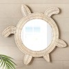BLACK FOREST DECOR Wicker Sea Turtle Mirror, Decorative Accent, 24"