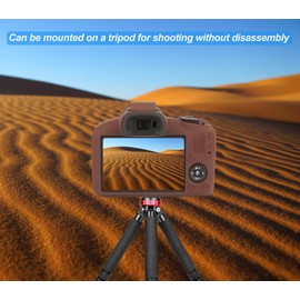 Pocoukate Case for Canon EOS R100 Camera, Soft Silicone Protective Cover Skin with EOS R100 Screen Protector Accessories for Canon EOS R100 Mirrorless Camera Silicone Case - Coffee