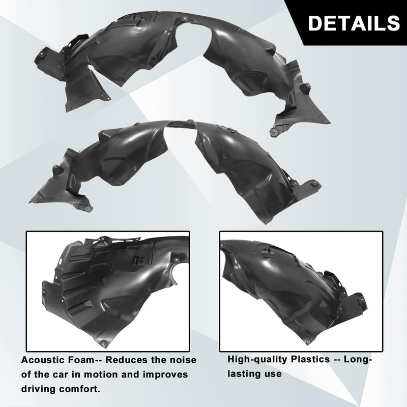 SecosAutoparts Front Splash Shield Fender Liner Pair Compatible with Mercedes-Benz
