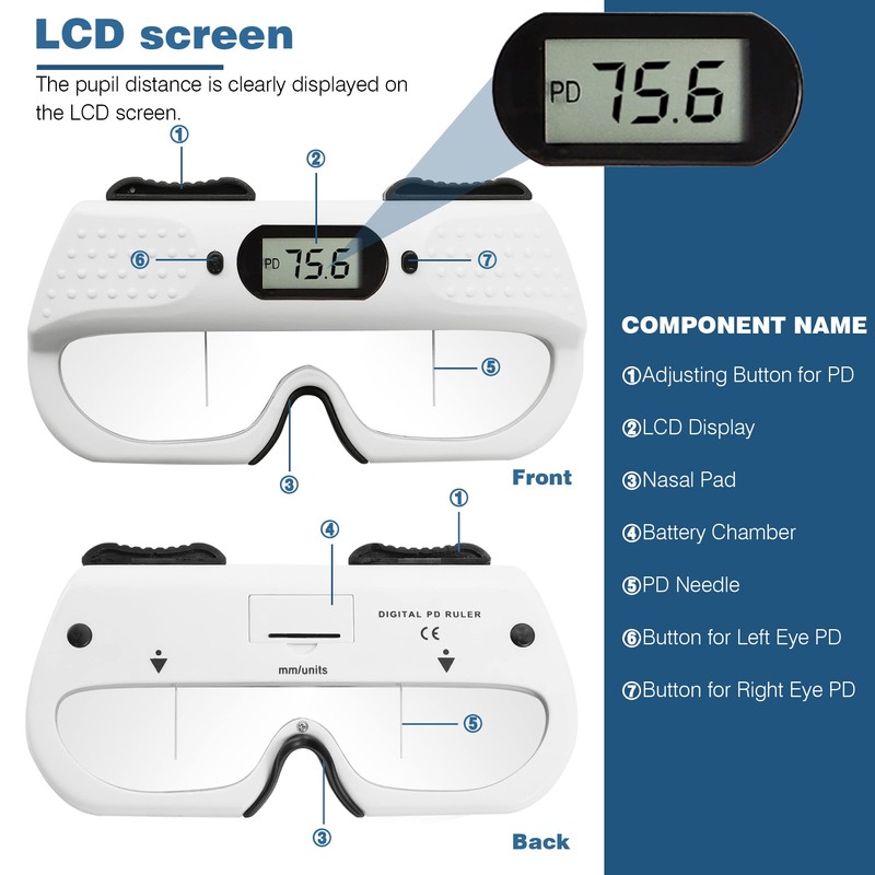 Hanchen PD Meter Digital Pupil Distance Meter PD Ruler Pupilometer