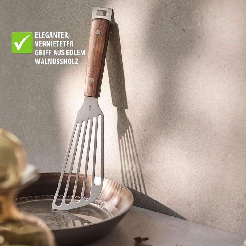 GEFU Madero Spatula Flat Kitchen Turner with Stainless Steel Surface