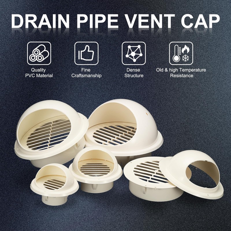 PATIKIL 3" Round Soffit Air Vents, 2 Pcs PVC Louver
