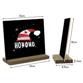 Mini Chalkboard Signs, 6 Pcs Double Sided Wooden Blackboard, Message Tabletop Boards Wooden Tabletop Chalkboard for Weddings Birthday Parties and Food/Buffet (15×15×4.9cm)