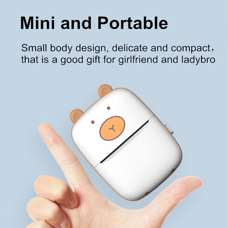 Portable Thermal Printer with 5 Roll Paper Bluetooth Portable Pocket