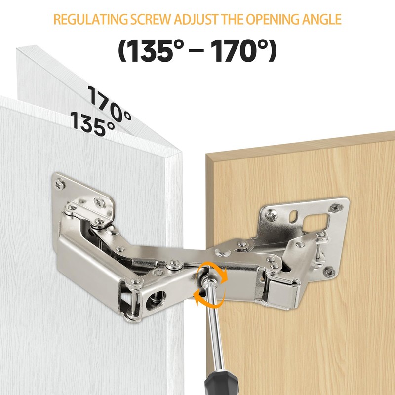 Cabinet Hinges, Pack of 2, 175 Degree Hinges for Cabinet