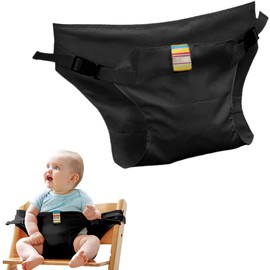 PYRUVAE High Chair Straps, Baby Seat Belt, Tripp Trapp Strap, Baby Dining Room Chair, Safety Belt, Adjustable High Chair Strap for Toddlers (Black)