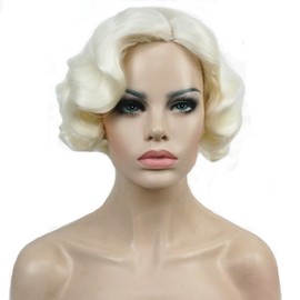 Lydell Vintage Cosplay Party Wig Short Finger Wavy Flapper Hairpiece Women Wig