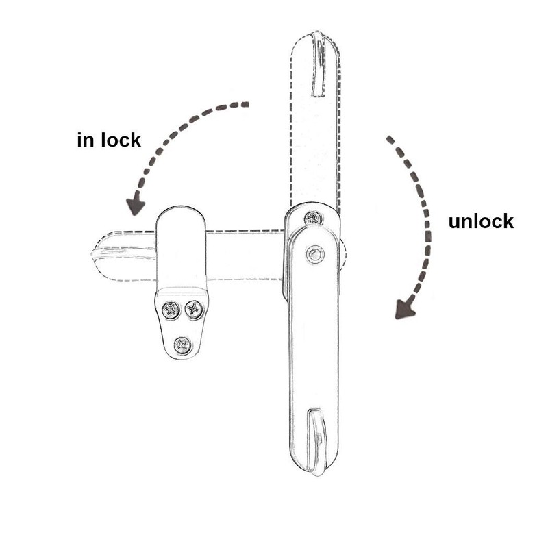 QCAA Solid Cast Brass Flip Latch Lock for Sliding Cabinet
