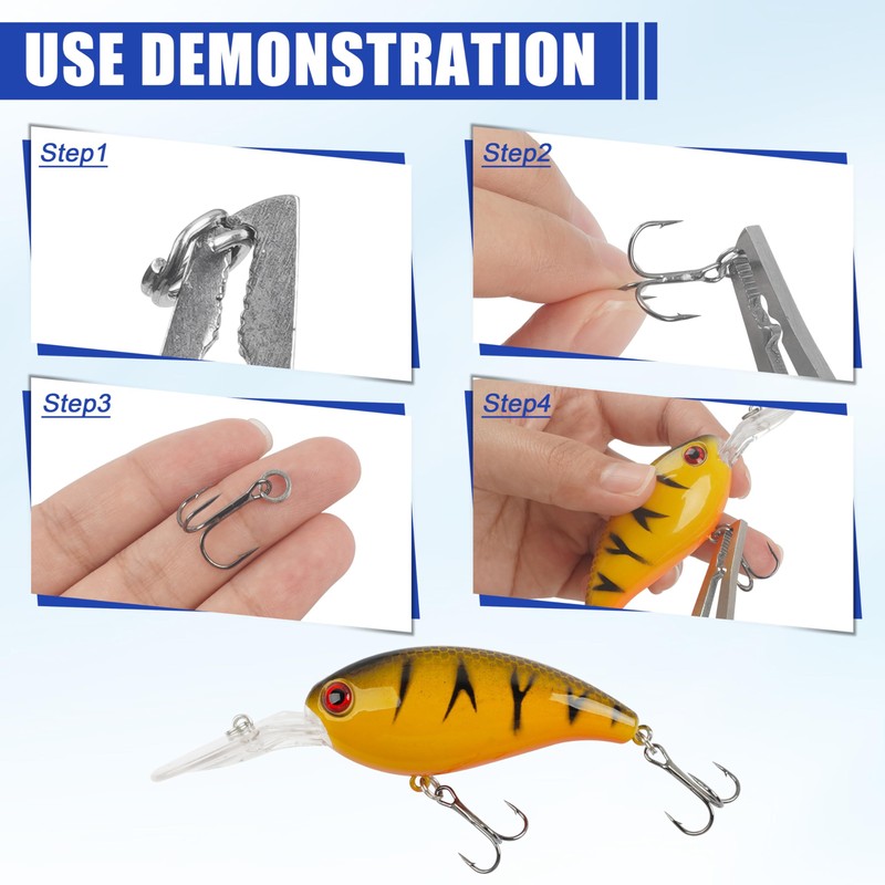 Fishing Treble Hooks Kit 110pcs/box High Carbon Steel Round Bend