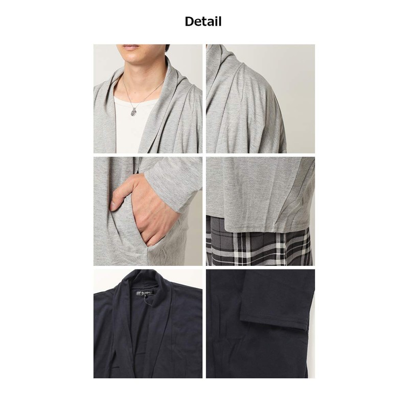 ARCADE Long Knitted Cardigan, Men's, Cotton - blk