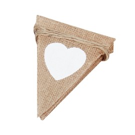 Heart Burlap Banners for Valentines Day,Engagement,Wedding,Anniversary,Baby Shower,Bridal Shower,Birthday Party Supplies Decorations 13 Flags