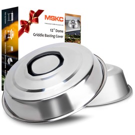 MSKC Griddle Dome For Blackstone, 12 in Steamer Dome, Basting Melting Cover Cooking Dome Cheese Melting Lids for Black Stone Grilling Accessories and Dad Gift (2 Dome)