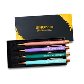 InnoBeta Nurse Gifts for Women, Ballpoint Pen Set of 4, Gifts for Nurses for Birthday, Thanksgiving, Christmas - Heart