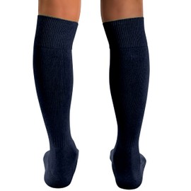 COUVER Kids Junior Multi-Sports Knee Socks w/Cushion, NAVY, Youth Large, 1PR