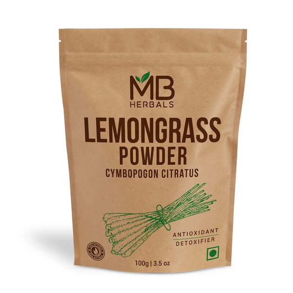 MB Herbals Lemongrass Powder 100 Gram | 3.5 oz | Lemon Grass Powder | Makes 30+ Servings of Refreshing Lemongrass Tea