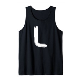 Creative Bold White Letter L - Design - Alphabet - Marker Tank Top