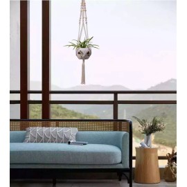 ceiling plant hanger, hanging plant, hanging plant pot, hanging 5 pack of white Macramé Plant Hangers