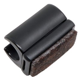 Adsamm® / 16 x Clamping Shell Gliders with Felt / Black / Diameter 12-13 mm / Round / Shell Gliders with Interchangeable Felt for Steel Chairs