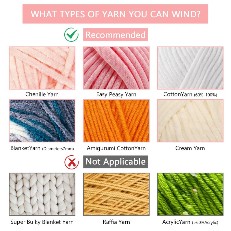Electric Yarn Winder, Wool Winder with Yarn Guide, Electric Wool