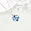 JERWLI Flower of Life Abalone Shell Necklace 925 Sterling Silver